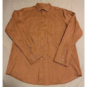 J. McLaughlin Size Medium Men Brown Cotton Button Down Used